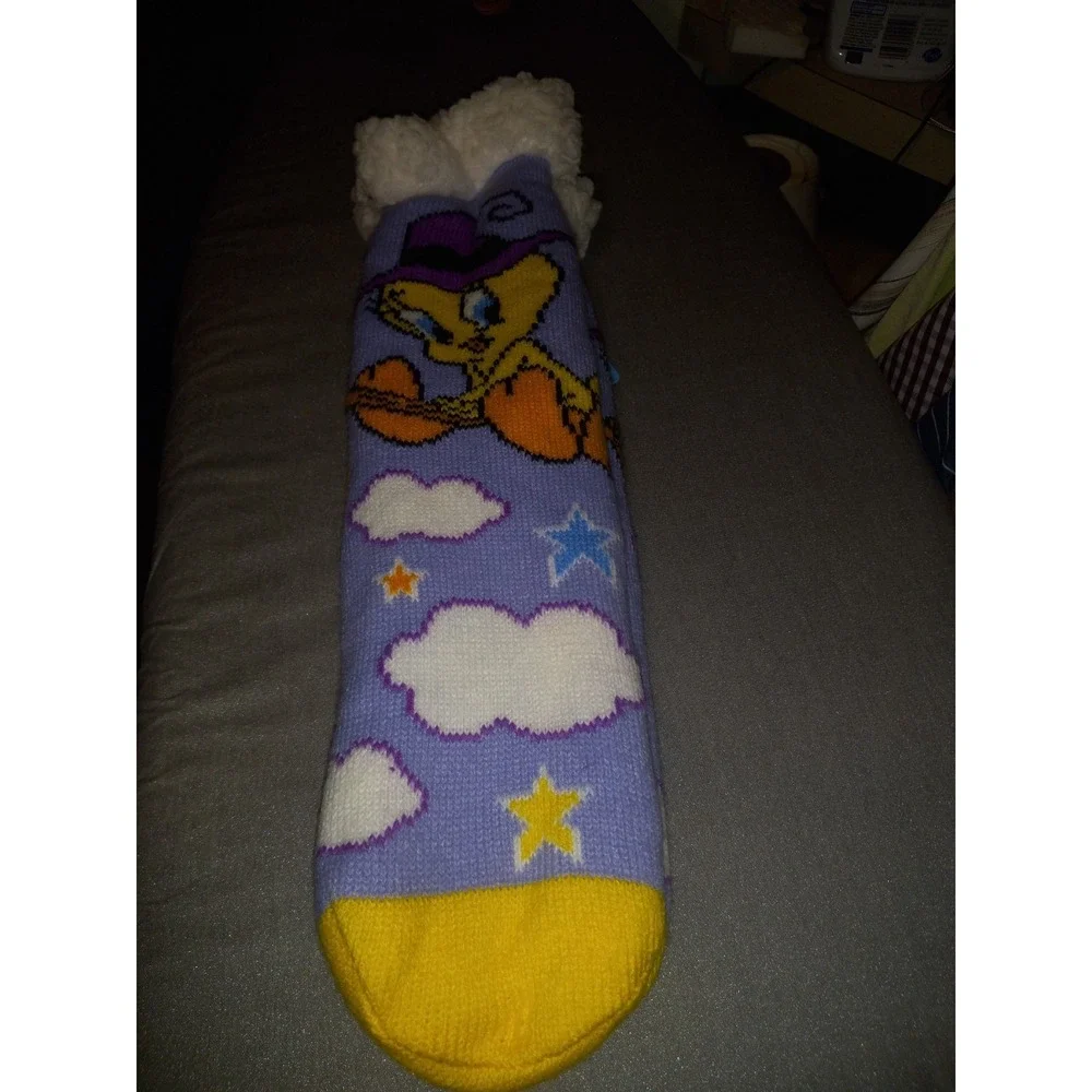 Looney Tunes TWEETY Halloween Sherpa Lined Non-Slip Socks One Size WARNER BROS